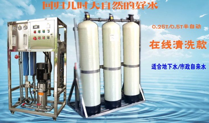 0.25/0.5T手动反渗透水处理设备在线清洗款